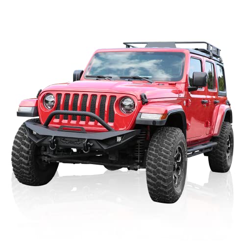 Front Bumper with LED Lights, 2 x D-Rings, Winch Plate L34126
