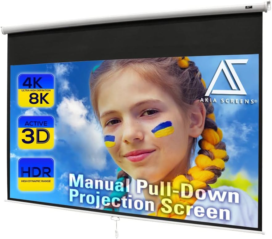 110 inch Pull Down Projector Screen 16:9 White T27311