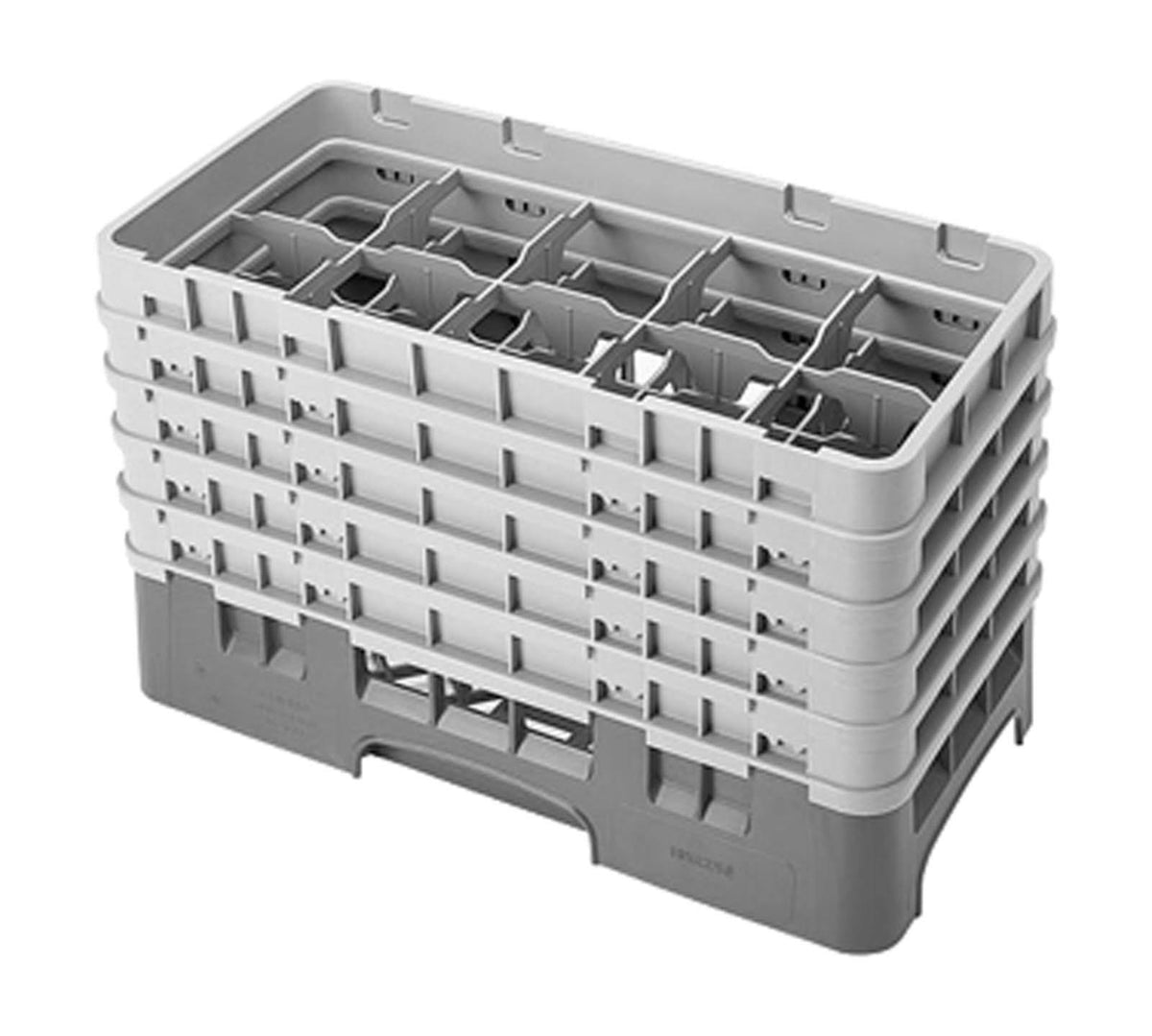 10 Compartment Half Size Glass Rack with 5 Extenders Soft Gray K407393