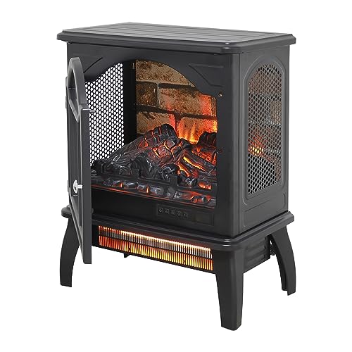 1500W Infrared Freestanding Electric Fireplace Stove Heater with Remote A25620