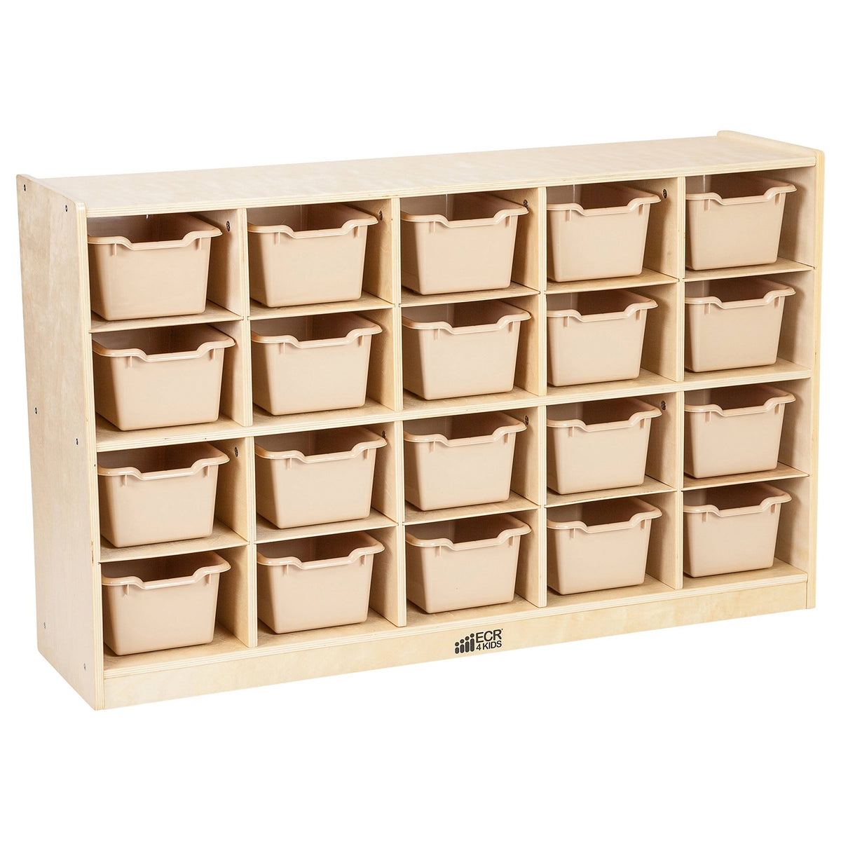 20-Cubby Birch Tray Cabinet with Sand Bins G61282