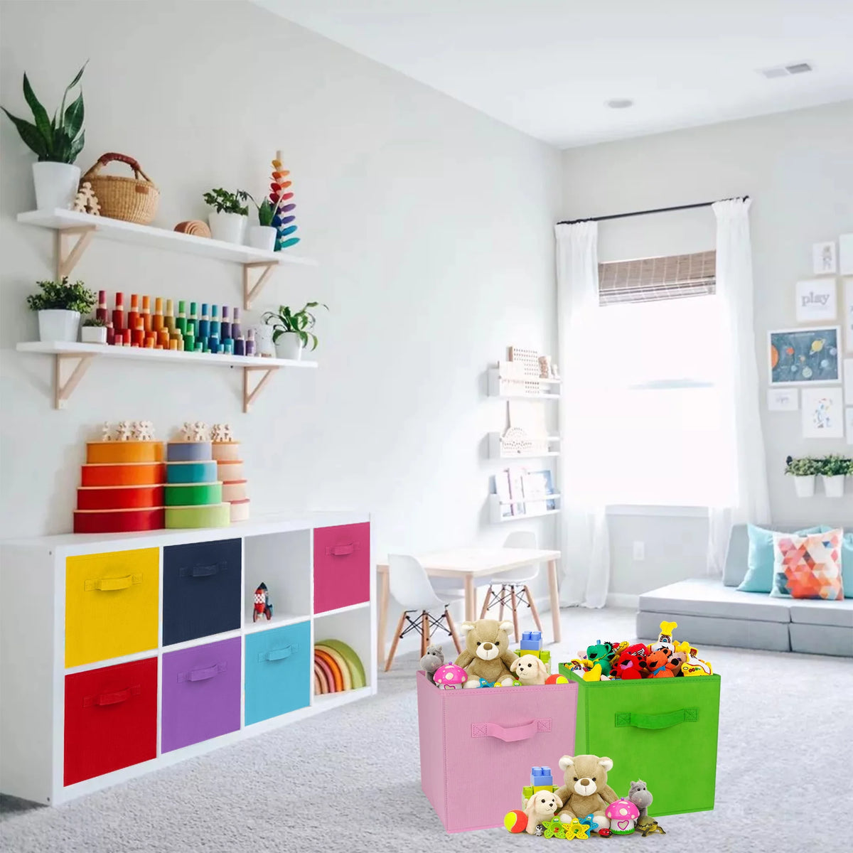 11 inch cube storage bins 8-pack Multi Colored E63194