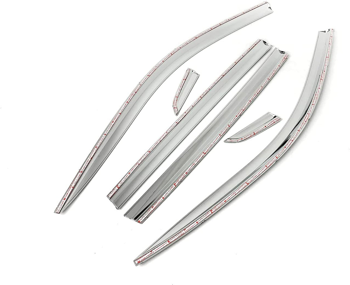 Chrome Side Window Vent Visor 6 Piece Set P80045