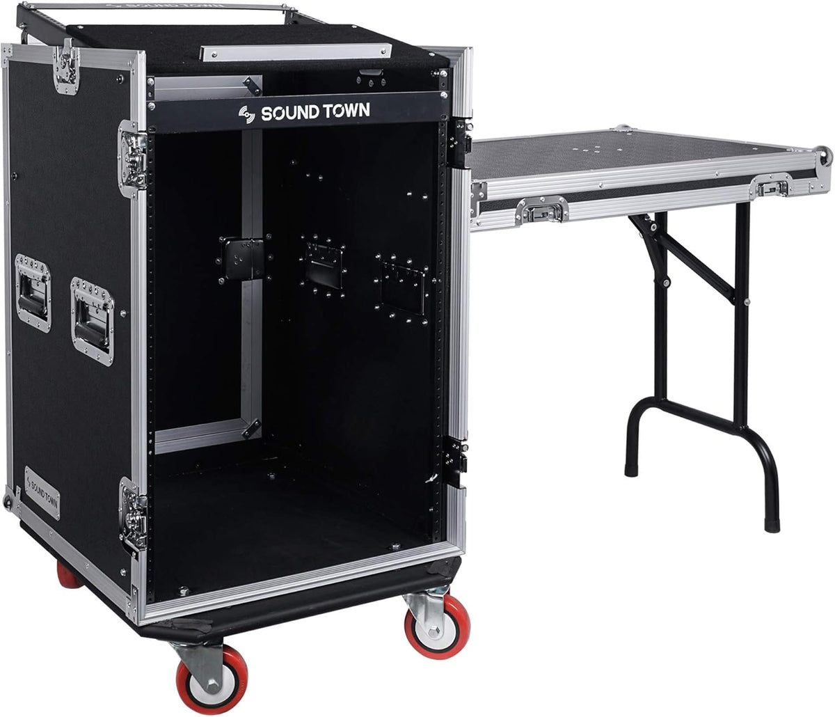 16U PA DJ Rack Road Case with 11U Slant Mixer Top F8173