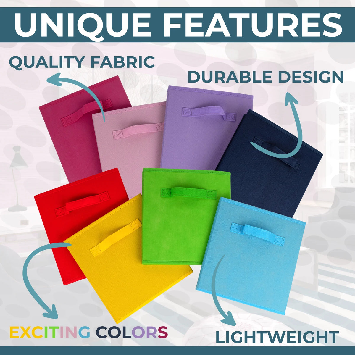 11 inch cube storage bins 8-pack Multi Colored E63194