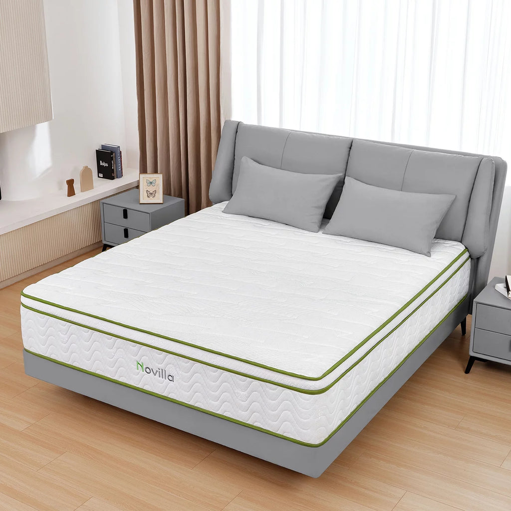 10'' Cooling Gel Memory Foam Pocket Spring Hybrid Mattress California King Size Q201