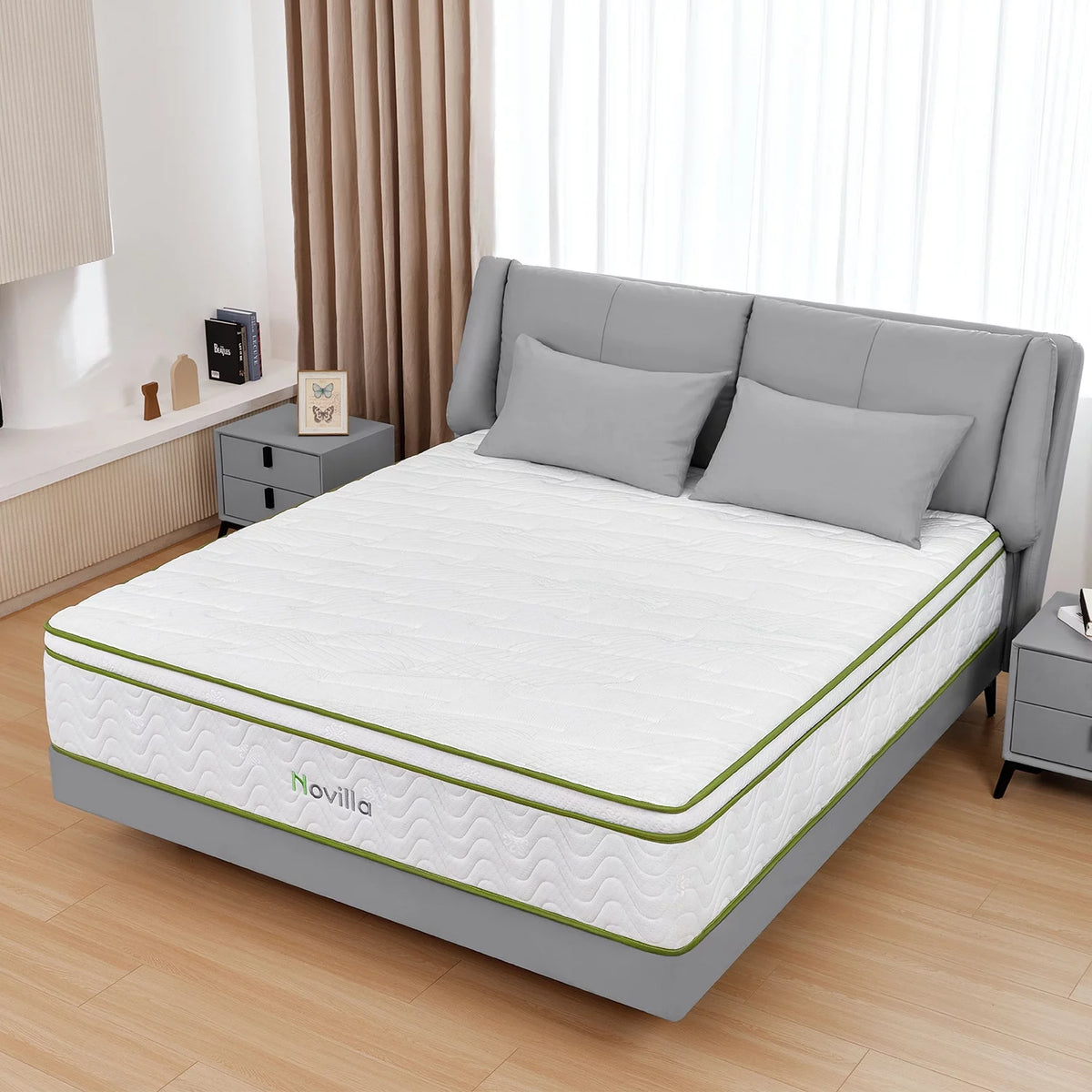 10'' Cooling Gel Memory Foam Pocket Spring Hybrid Mattress California King Size Q201