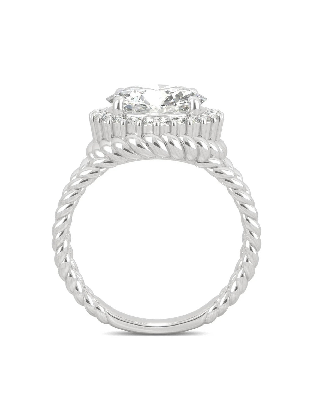 14K White Gold Moissanite Halo Engagement Ring S29500