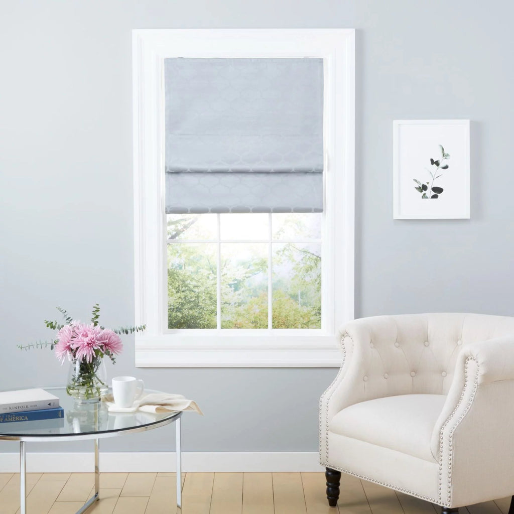 Silver 34"x64" Blackout Roman Shade R614