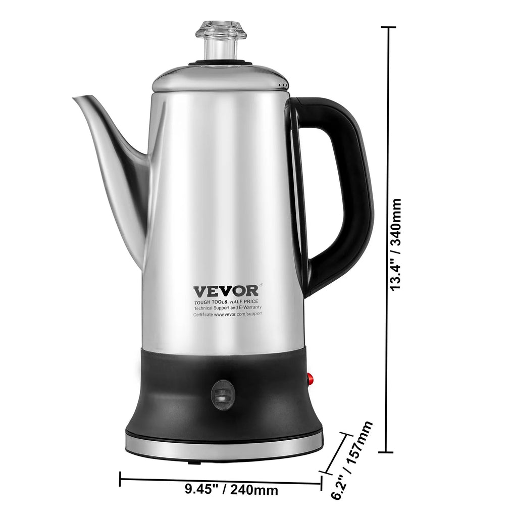 12-Cup Stainless Steel Electric Coffee Percolator Y86843