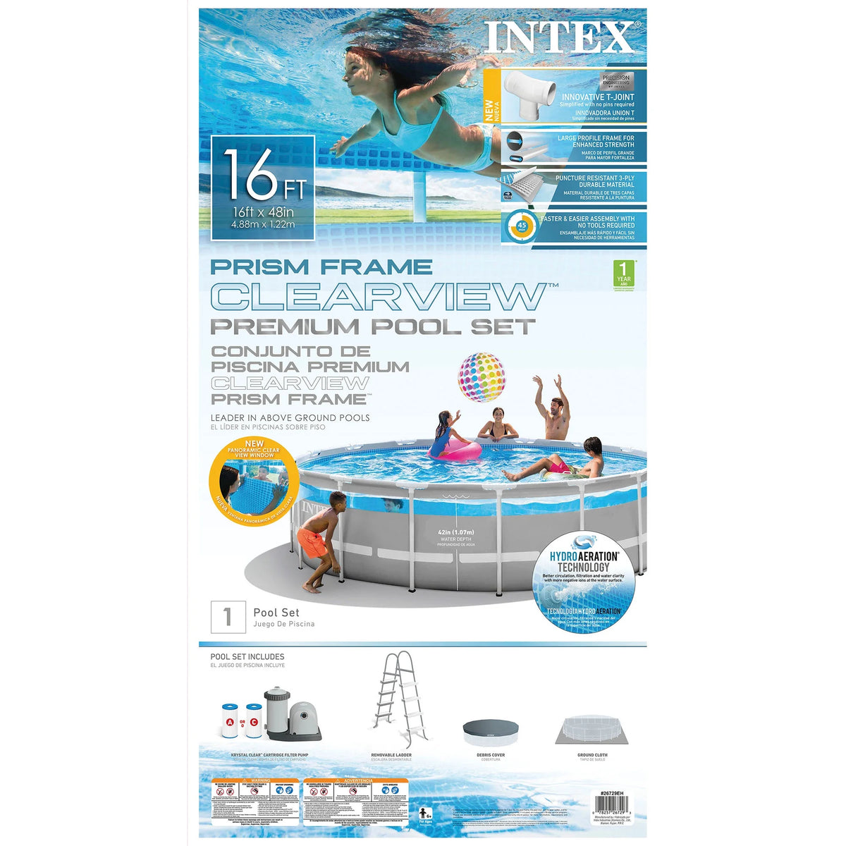 16ft x 48in Above Ground Swimming Pool Set B60679