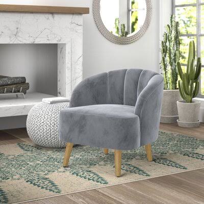 Velvet Pewter Barrel Chair R95258