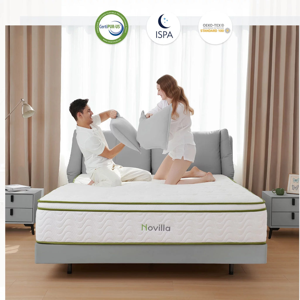 10'' Cooling Gel Memory Foam Pocket Spring Hybrid Mattress California King Size Q201