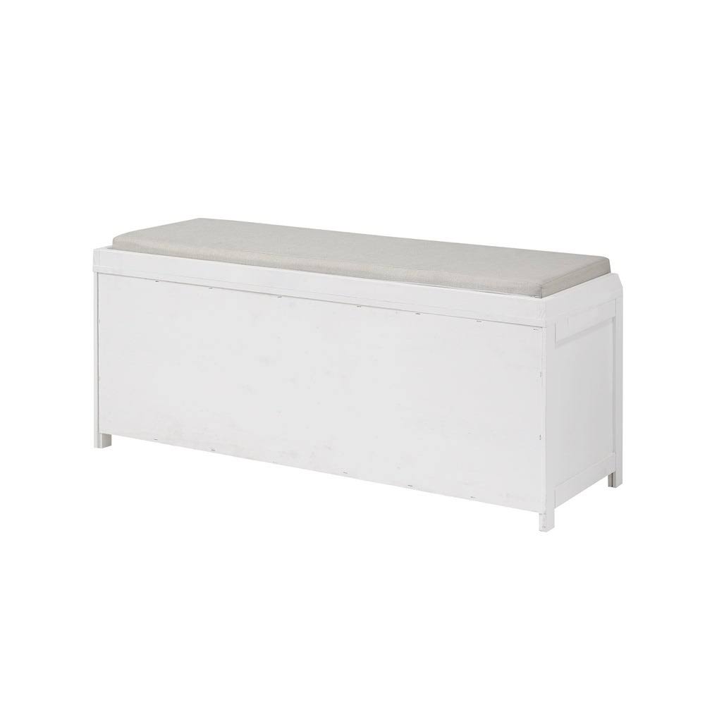 Grey Wood Storage Bench with Cabinets M897556