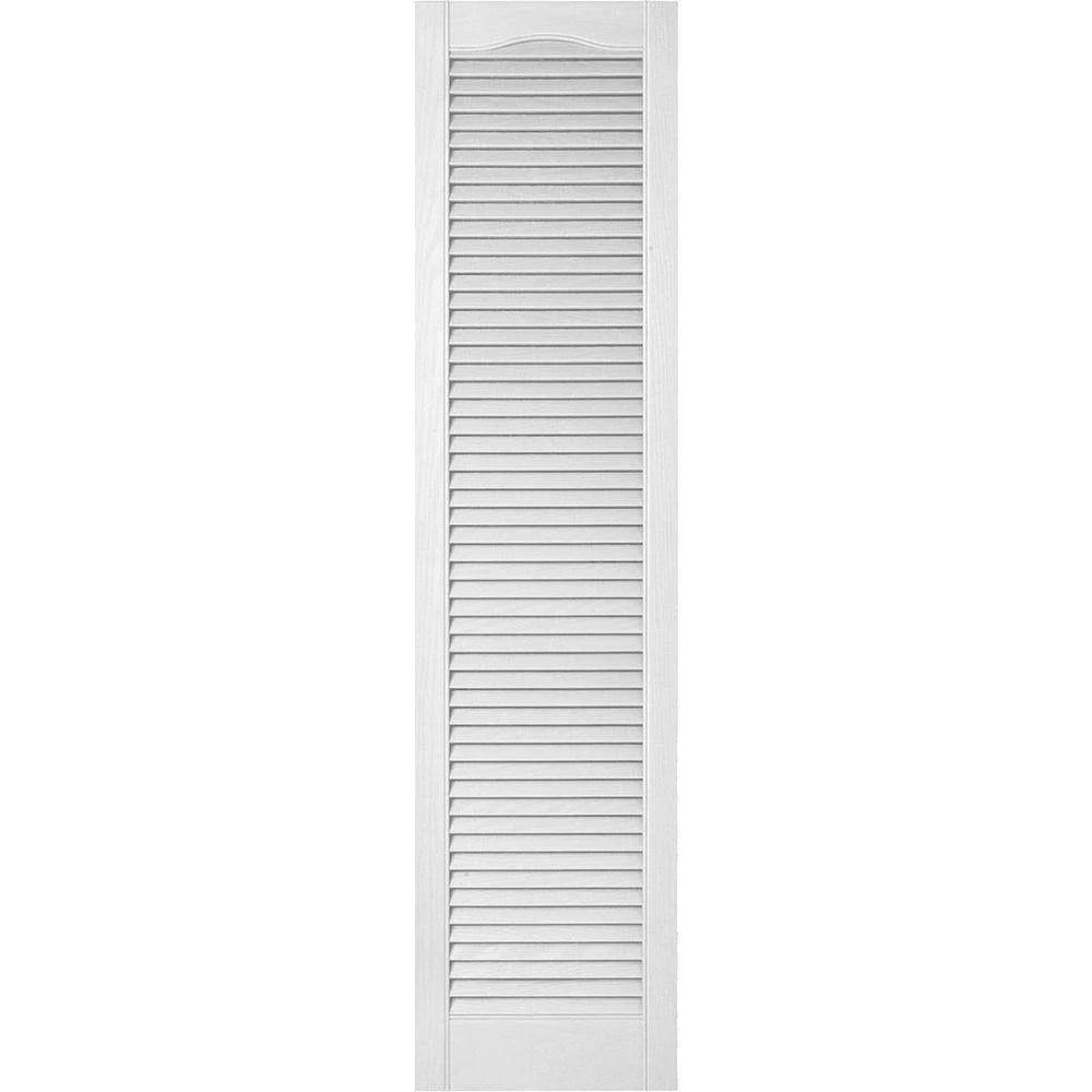 18 inchw x 40 inchh Vinyl Louver Shutters, Bright White E8923