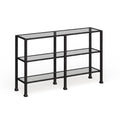 Black Metal and Glass 3-Tier Console Table H461