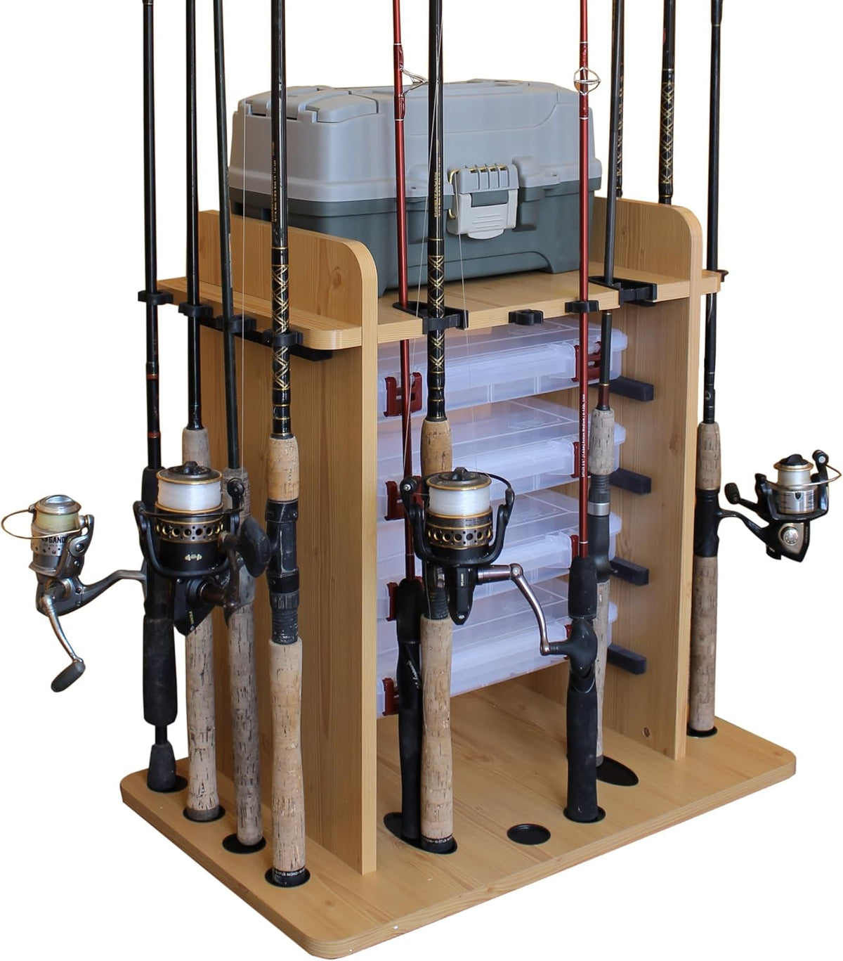 14 Fishing Rod Rack with 4 Utility Box Storage H4808