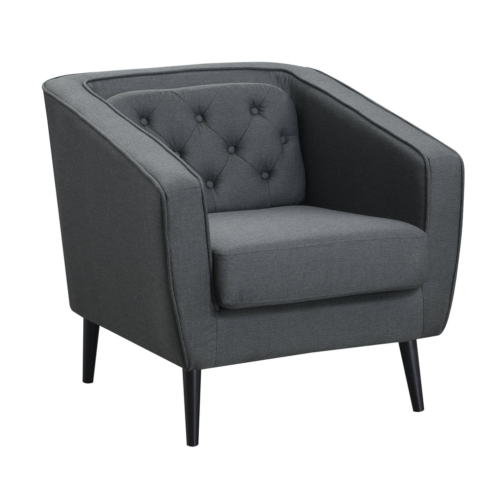 Mid-Century Modern Grey Polyester Tufted Sofa Set U419896