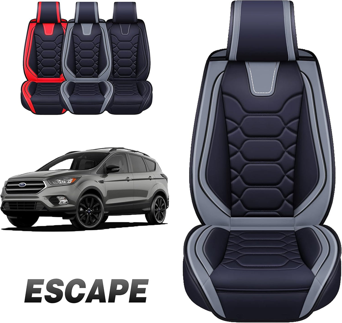 Red Leather Seat Covers Full Set C592