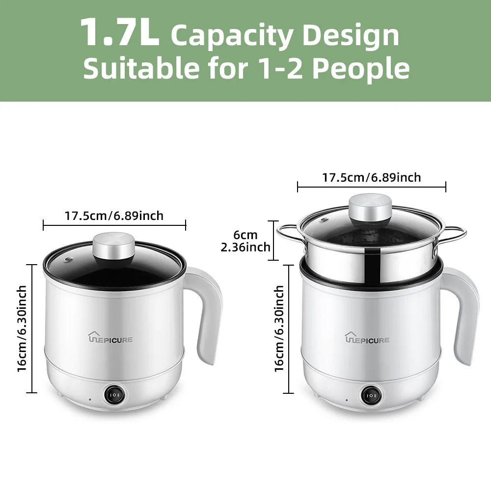 1.7L Electric Cooker with Steamer and Dual Control N3569