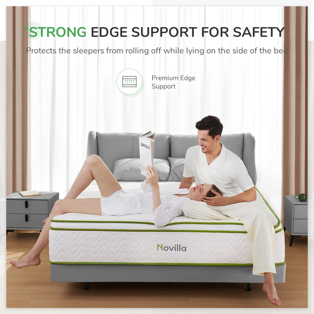 10'' Cooling Gel Memory Foam Pocket Spring Hybrid Mattress California King Size Q201
