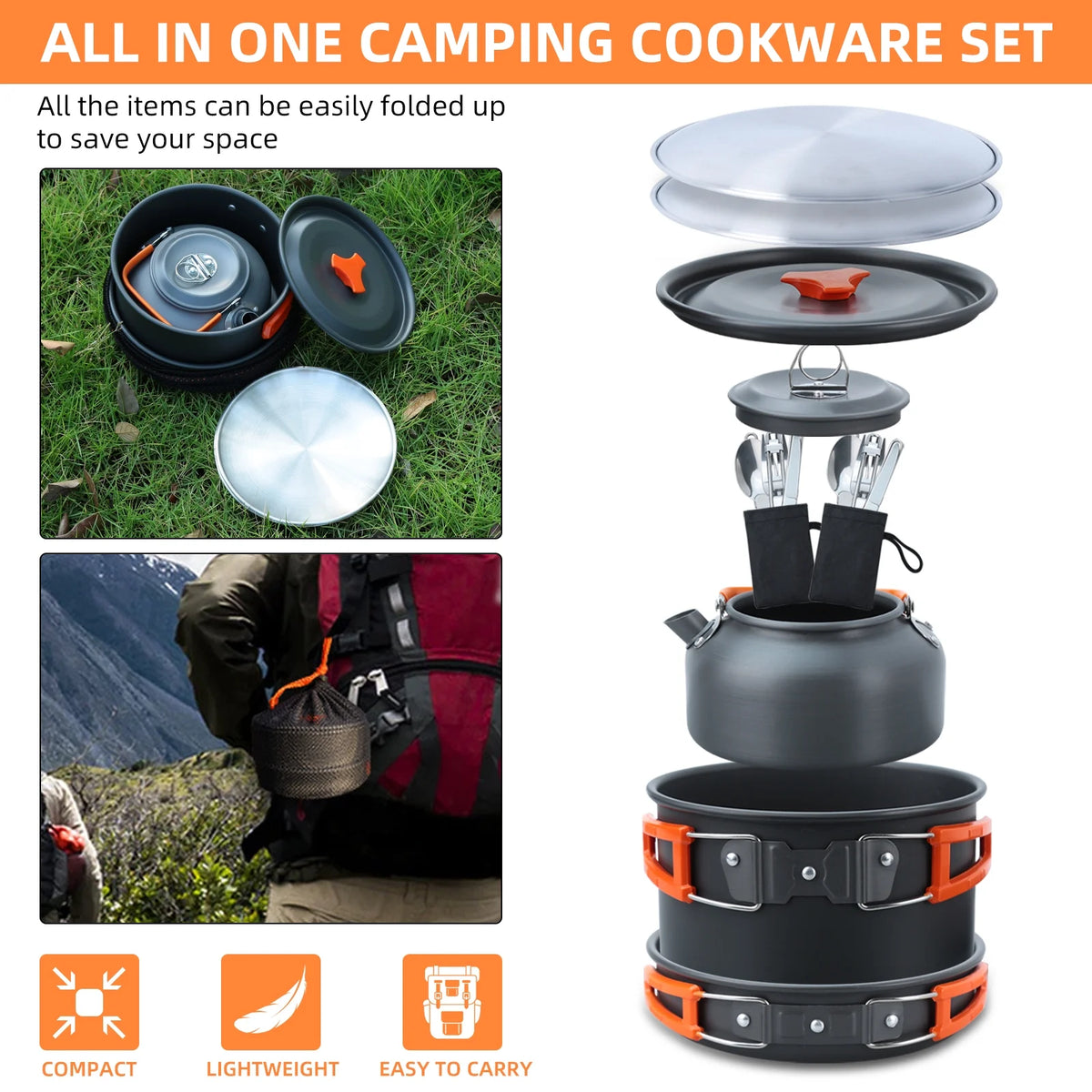 16pcs Camping Cookware Set Z202341