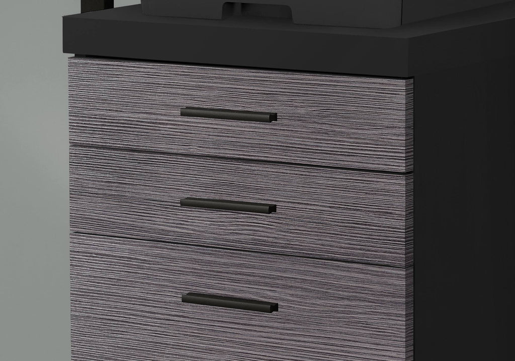 Gray Rectangular Filing Cabinet with Castors X71984