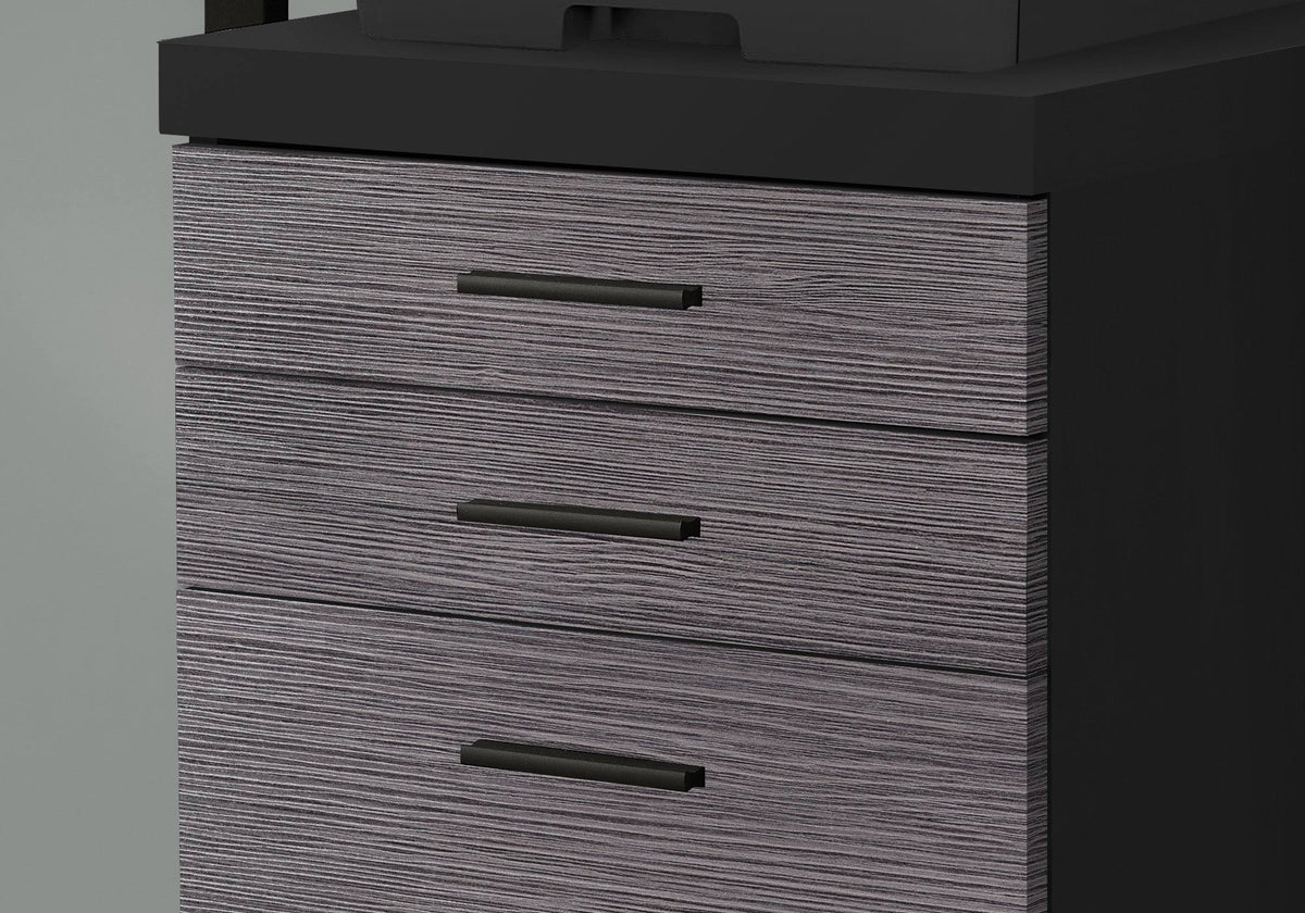 Gray Rectangular Filing Cabinet with Castors X71984