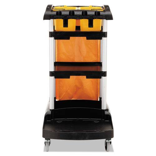 Black High Capacity Cleaning Cart U81557