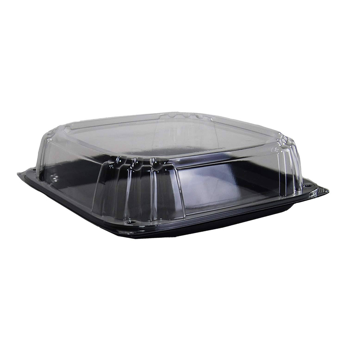 Black Disposable Square Catering Tray with Lid, 25/Case T85823