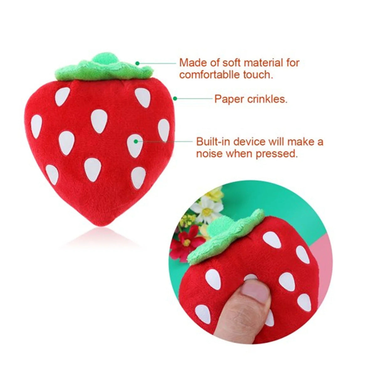 5 Pack Dog Squeaky Toys Plush Fruits Snacks and Vegetables Dog Toys O262498