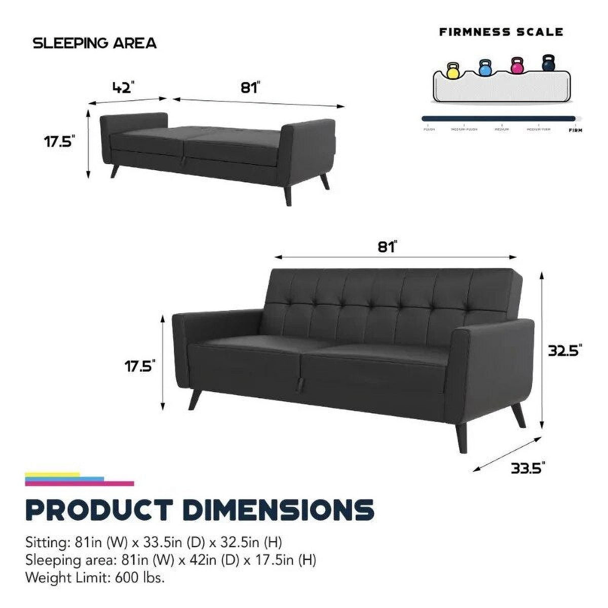 Olive Green Linen Sofa Futon with Storage A405