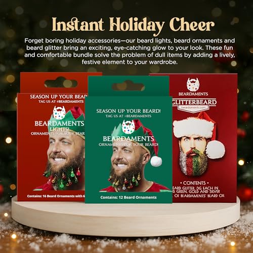 16pc Beard Lights, 12pc Beard Ornaments, and Glitter Kit H4510