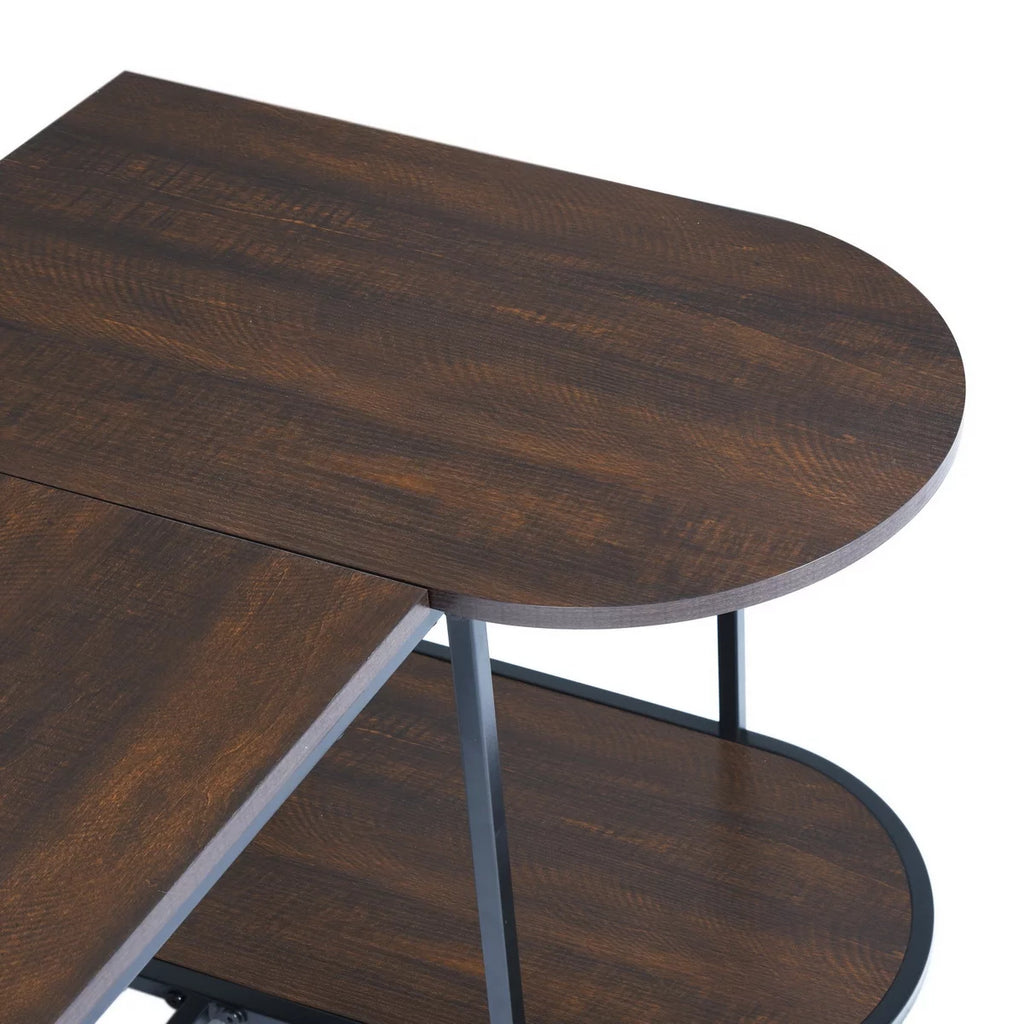 47.2'' Rectangular Wood Grain Top Coffee Table with Metal Frame B550191