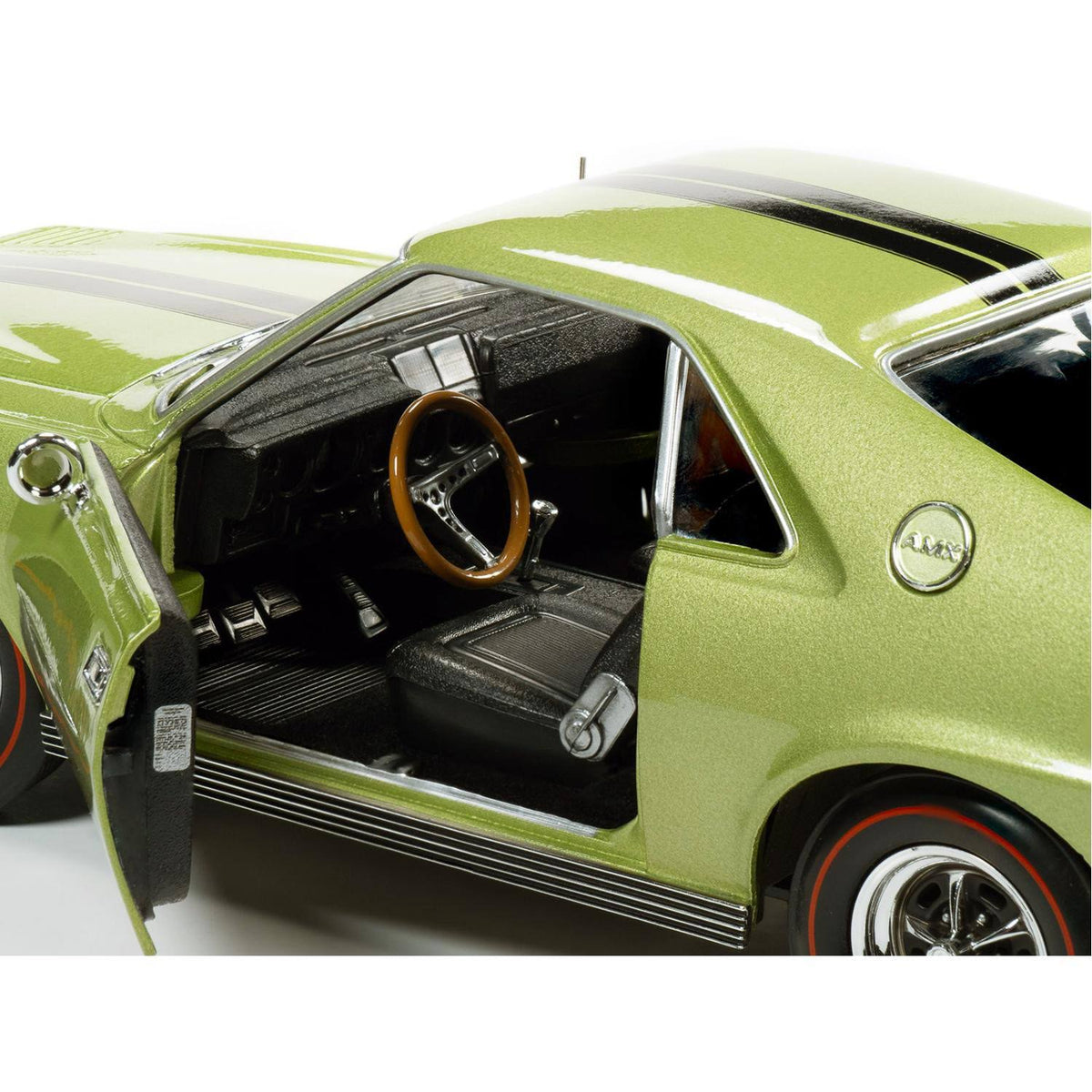1968 AMC AMX Hardtop Light Green Metallic with Black Stripes Muscle Car S7783