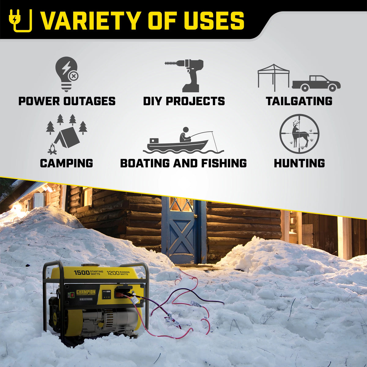 1500/1200 Watt Portable Generator W6807