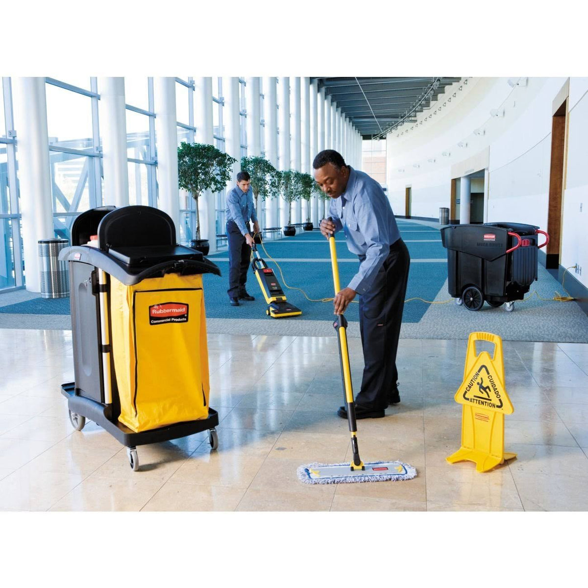 Black High Capacity Cleaning Cart U81557