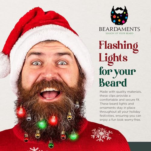 16pc Beard Lights, 12pc Beard Ornaments, and Glitter Kit H4510
