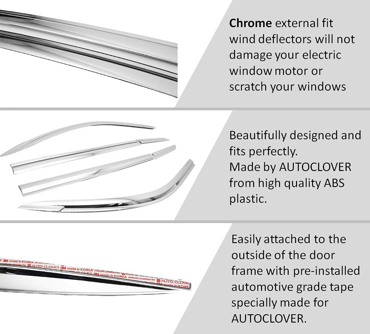 Chrome Side Window Vent Visor 6 Piece Set P80045