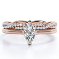 1.75 Carat Marquise Cut Solitaire Engagement Ring with Infinity Wedding Band Bridal Set in 18K Rose Gold Plating over Silver K314652