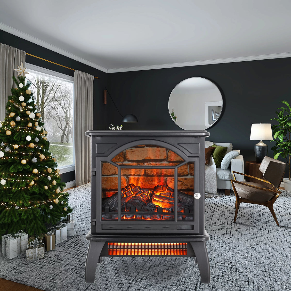 18 Inch 3D Infrared Electric Stove with Remote Control Q79574