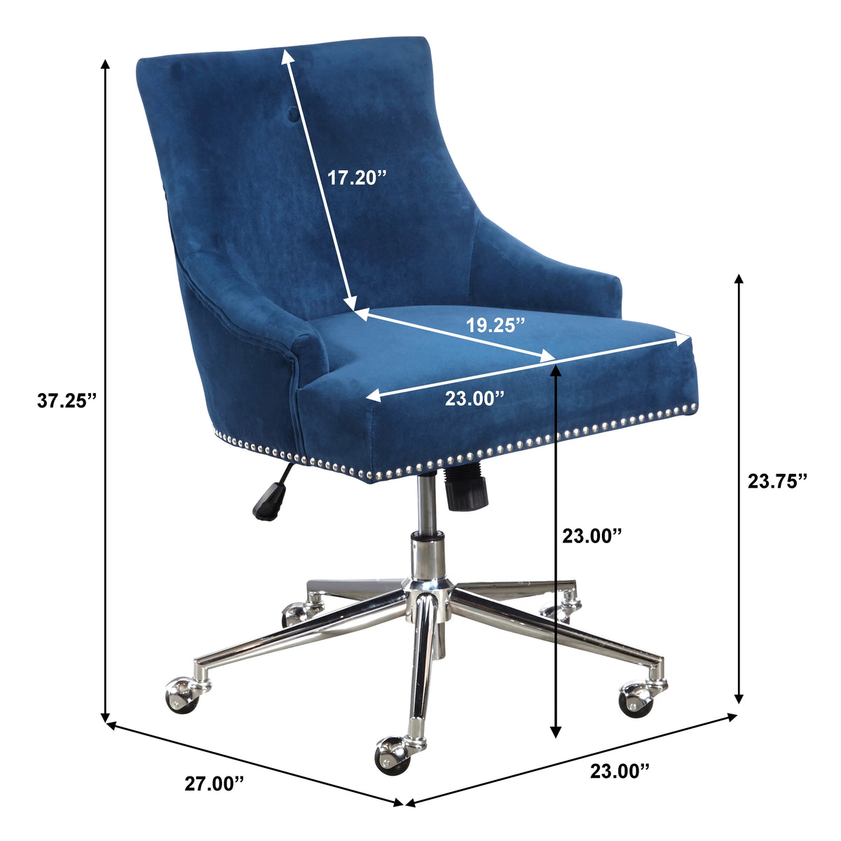 Navy Blue Velvet Office Chair N8149