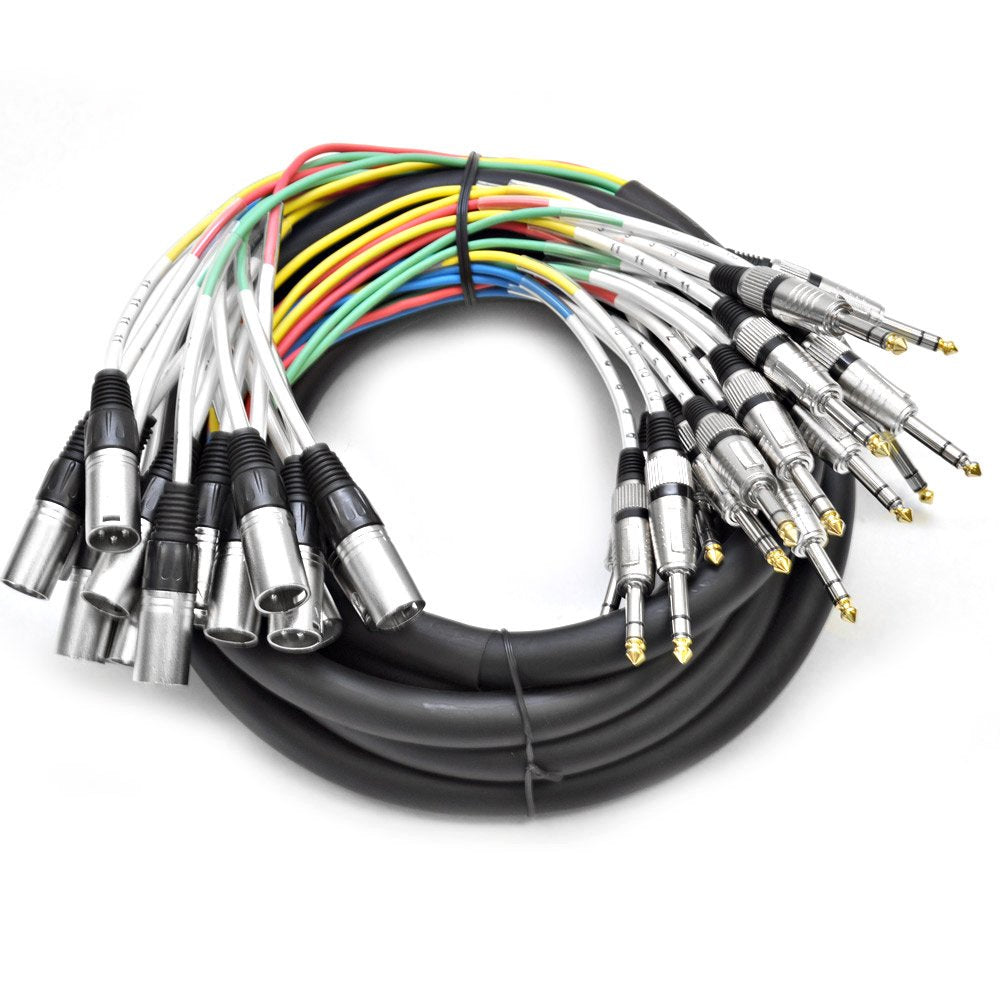 8 Channel 5' XLR Male to 1/4 TRS Snake Cable T38332