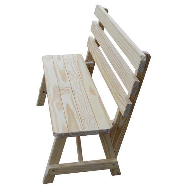 Yellow Pine Backed Bench 4ft E60641