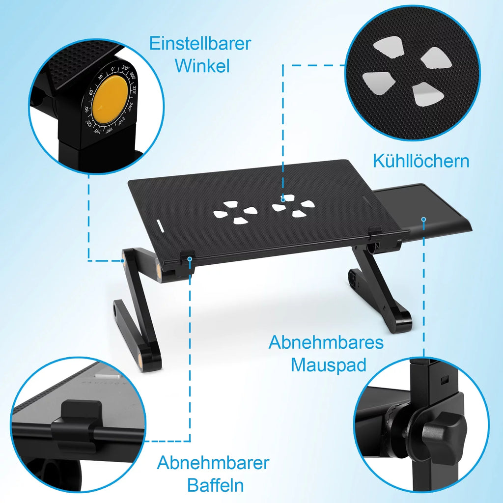 Black Adjustable Folding Laptop Desk C77295