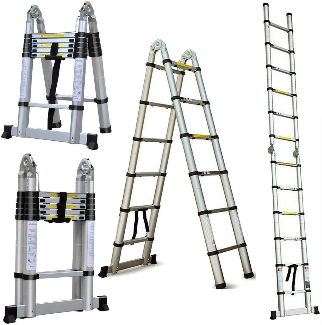 12.5FT Aluminum Telescoping Extension Ladder P215