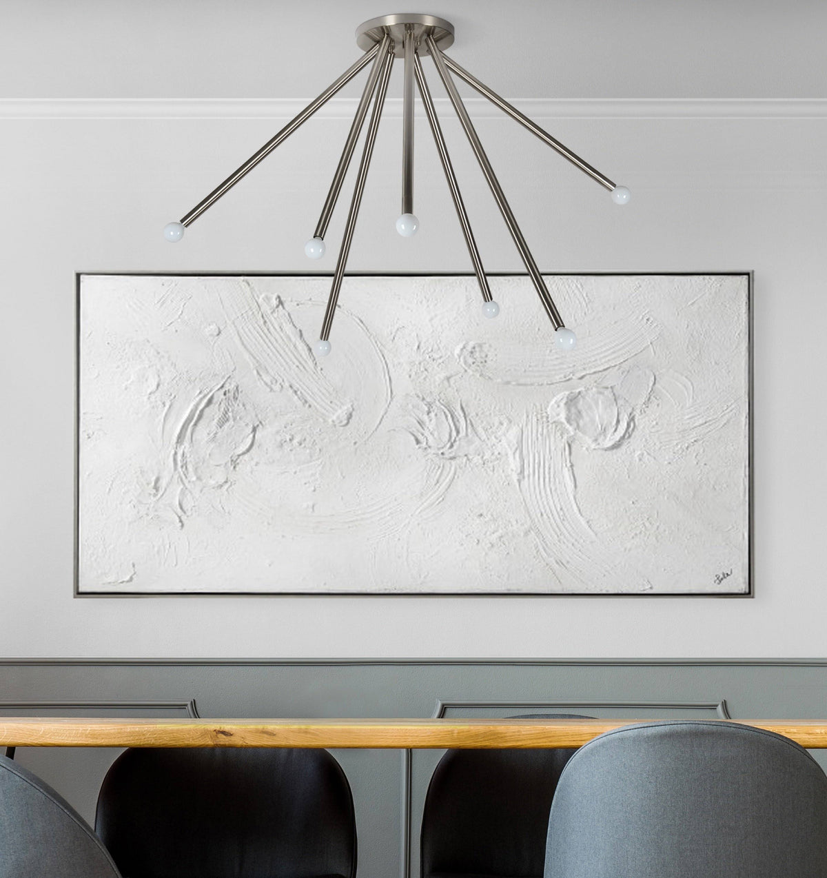 Satin Nickel Ceiling Fixture W9496
