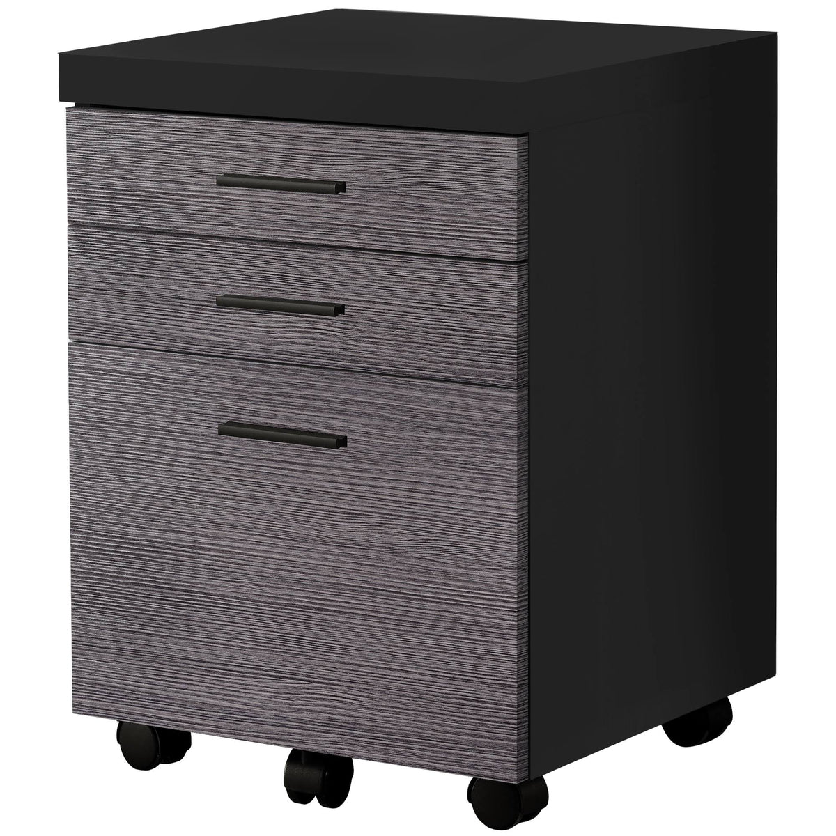 Gray Rectangular Filing Cabinet with Castors X71984