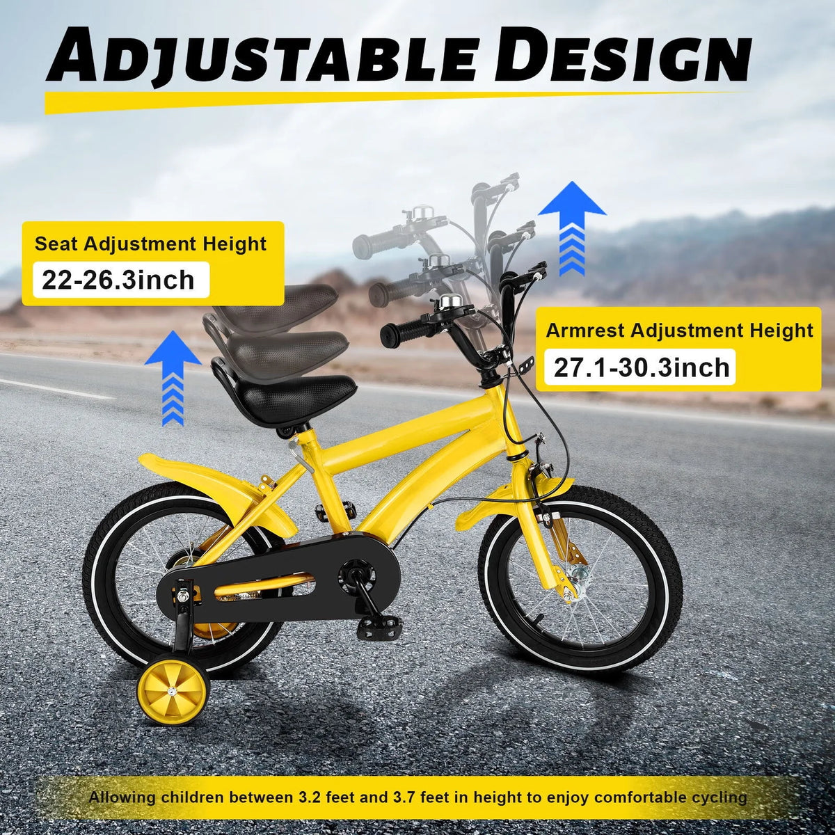 14 Inch Kids Bike with Training Wheels and Adjustable Seat T417023