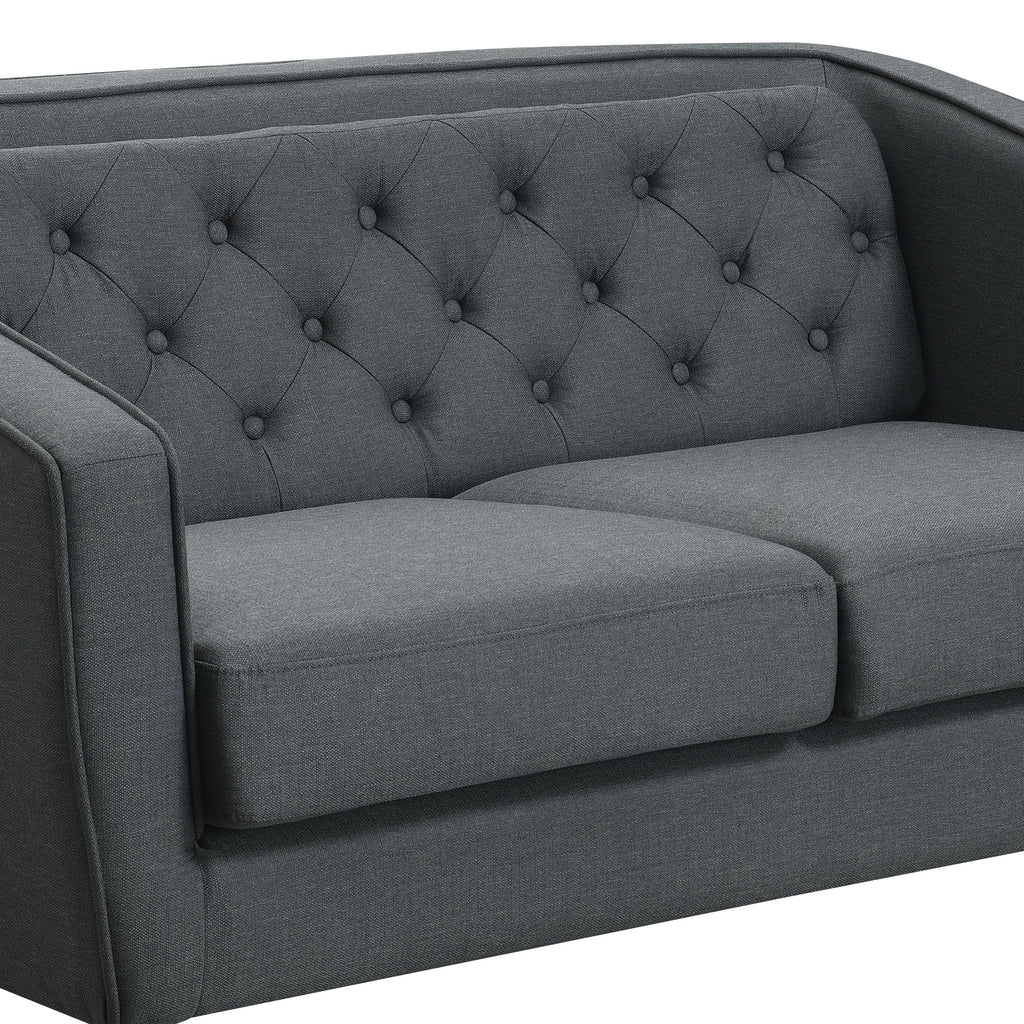 Mid-Century Modern Grey Polyester Tufted Sofa Set U419896